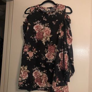 Cold shoulder floral sweatshirt